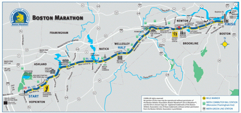 Boston Marathon Course Map Atent For Rent